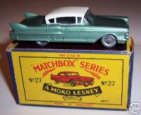 Matchbox Moko Lesney #27 Cadillac RARE Green MIB
